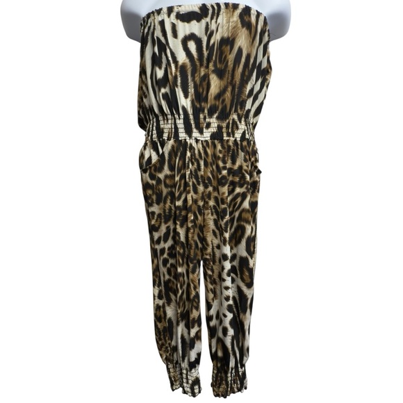 Vintage Drama Gold Strapless Leopard Jumper Romper USA Made Y2K  Bimbo Mob Wife - Picture 2 of 15